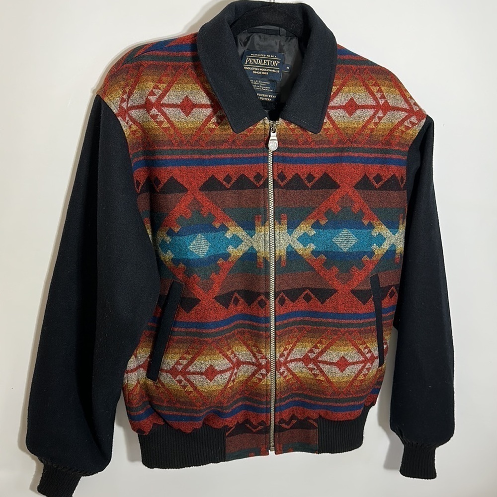 Pendleton M Western Coat Mens Coyote Canyon Big Horn Black DK579 - Picture 4 of 14